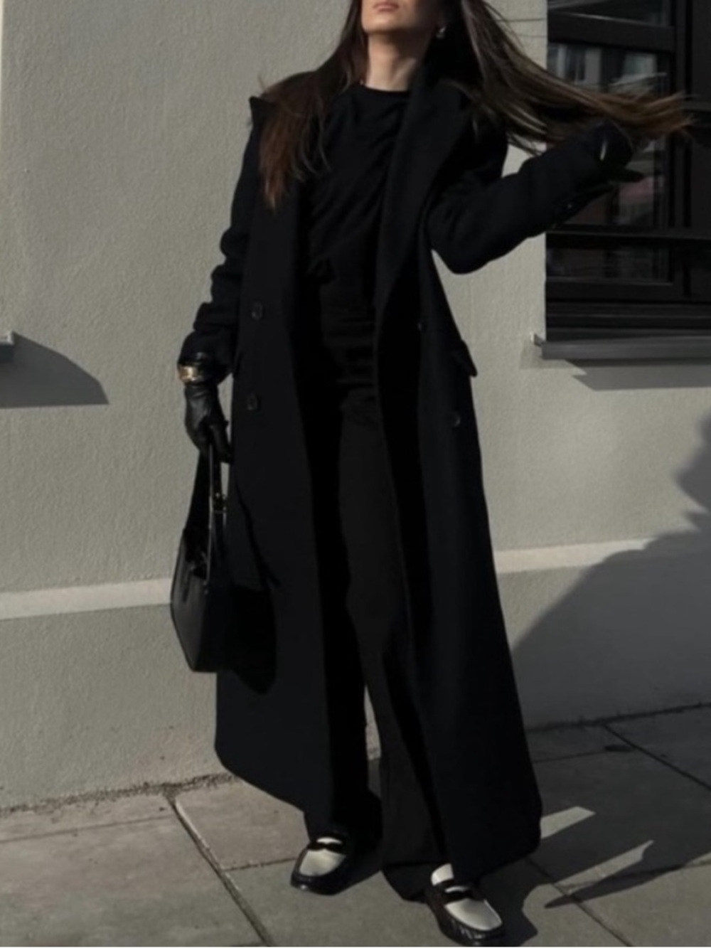 Zara Wool Blend Double-Breasted Coat